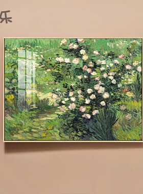 玫瑰梵高欧式风景静物花卉油画客厅卧室餐厅壁画电箱遮挡美式挂画