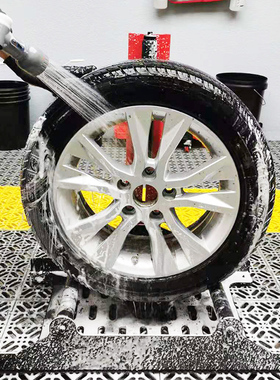 专业汽车轮胎轮毂清洗放置架旋转滚动省力工具轮胎轮毂清洗托架