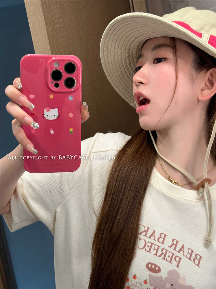 BABYCASE韩系少女小众甜美可爱猫咪插画趣味卡通手机壳适用iPhone14ProMax苹果13/12pm/11软壳