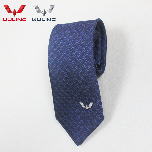 上海通用柳州五菱4s店销售职业装蓝色带标记免打领带懒人拉链领带