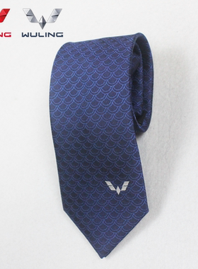 上海通用柳州五菱4s店销售职业装蓝色带标记免打领带懒人拉链领带