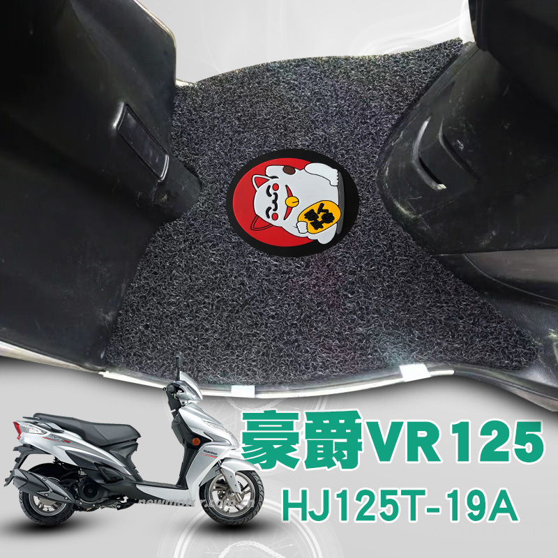 适用于豪爵VR125/VR150摩托车踏板垫HJ125T-19A/150t防水丝圈脚垫