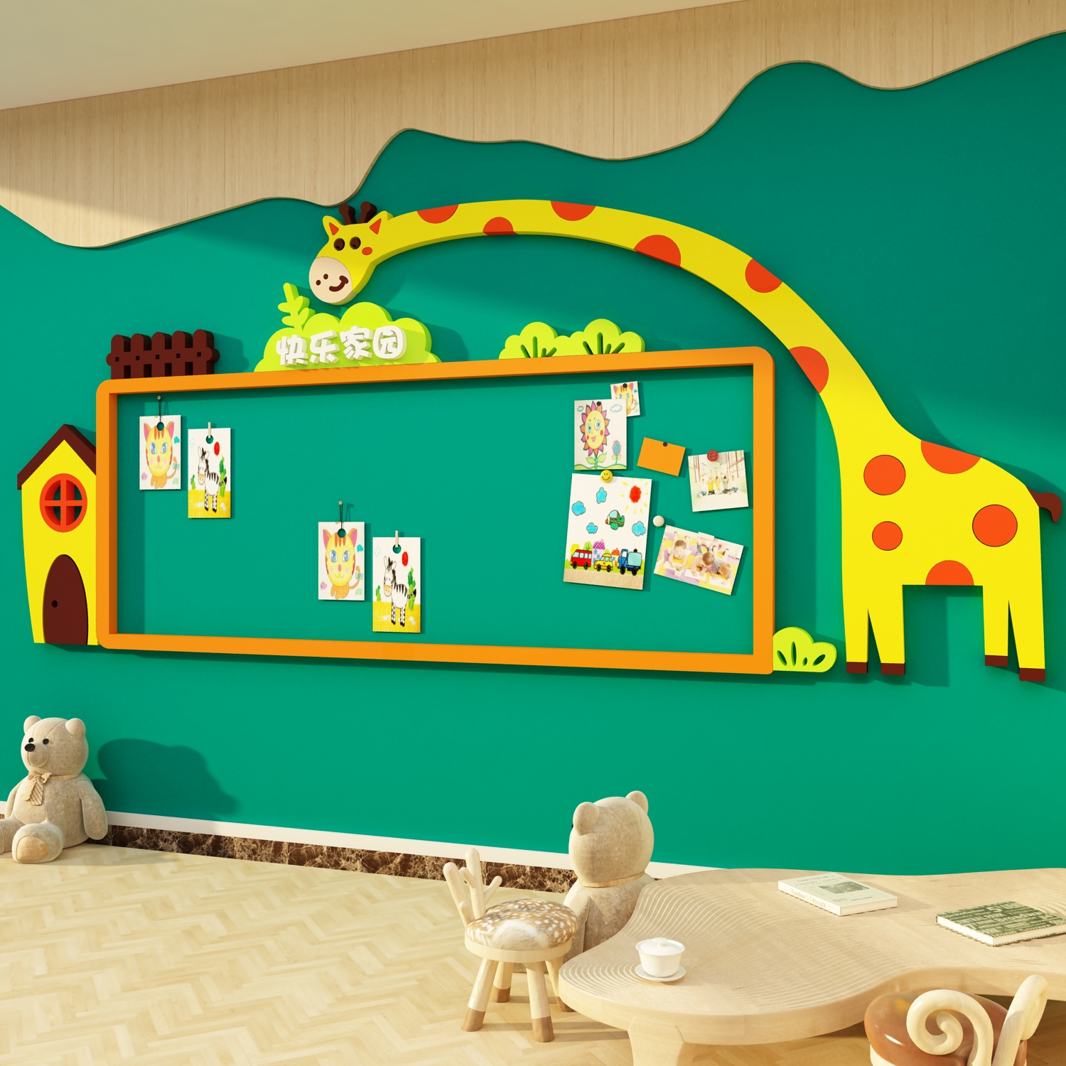 幼儿园环创主题成品托管班照片展示墙面春天装饰互动走廊文化设计