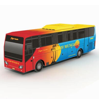 儿童手工折纸益智玩具DIY拼装立体3D纸质模型仿真车模巴士公交车