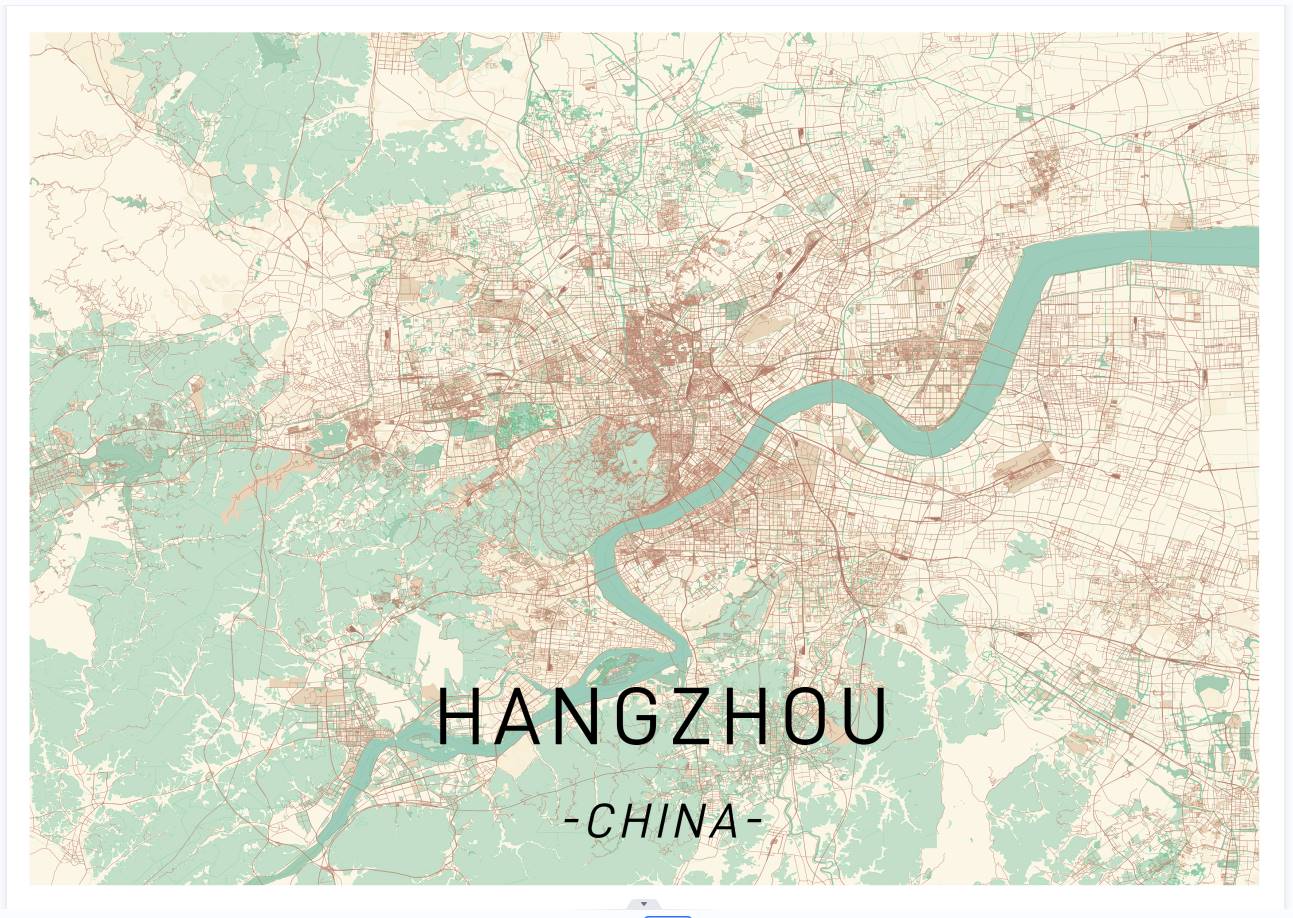 杭州全区域CAD/AI地图 GIS矢量地图 可DIY定制地点 自动发货