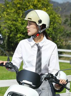 国标3C认证野马头盔电动车女夏季防晒防紫外线摩托车安全帽男半盔