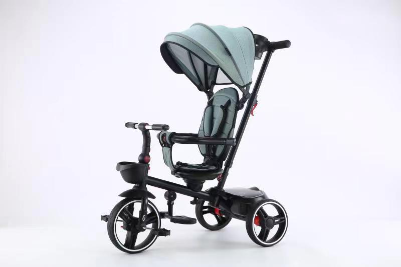 新款儿童三轮车可折叠旋转免安装宝宝脚踏车1-5岁便携溜娃可代发