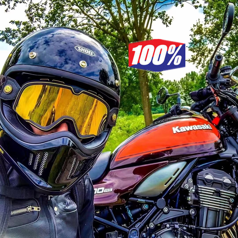 100%复古风镜摩托车防风护目镜3/4头盔骑行日夜两用百分百barstow