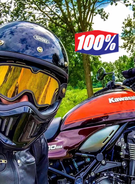 100%复古风镜barstow风镜3/4哈雷头盔骑行摩托车百分百机车护目镜
