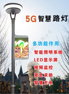 5G多功能智慧路灯监控灯杆单灯控制路灯显示屏监控智能充电桩照明
