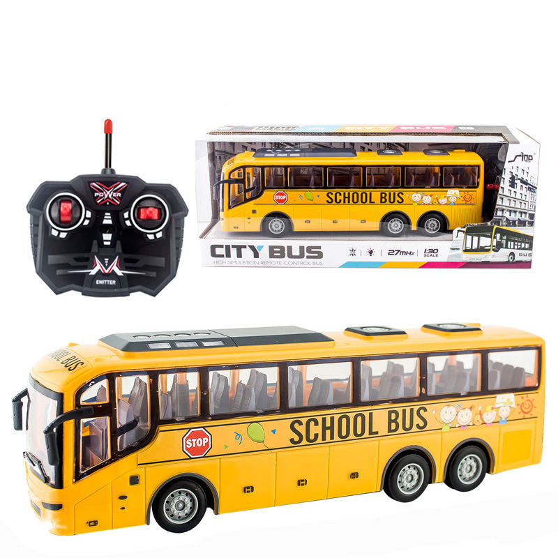 大号儿童生日礼物电动遥控旅游巴士仿真公共汽车男孩车模型大巴车