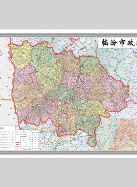 临汾市地图电子版设计素材文件