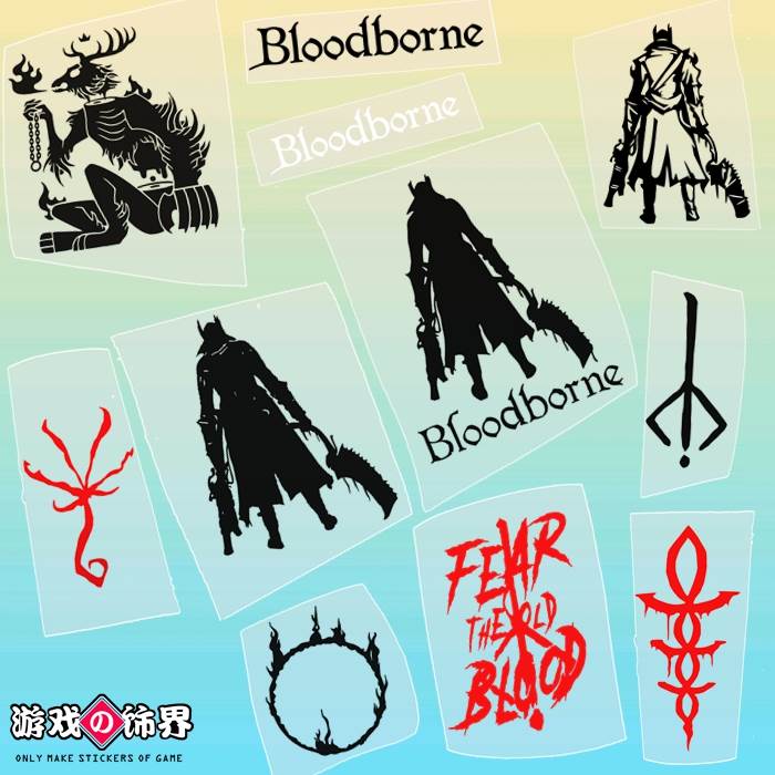 游戏饰界 血源诅咒2Bloodborne PS4标志logo汽车摩托镂空防水贴纸