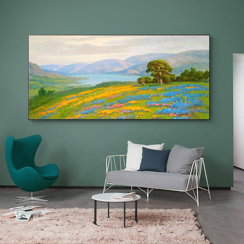 加利福尼亚的春天 印象派客厅风景装饰画餐厅挂画沙发背景画抽象