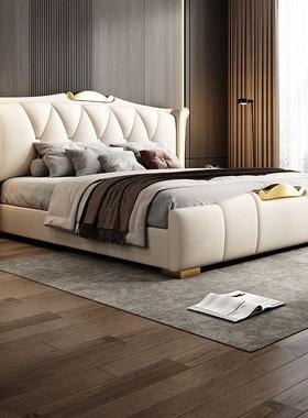 卧室豪华床意式主卧大床新款双人床1.8米轻奢实木床1.5米家用婚床