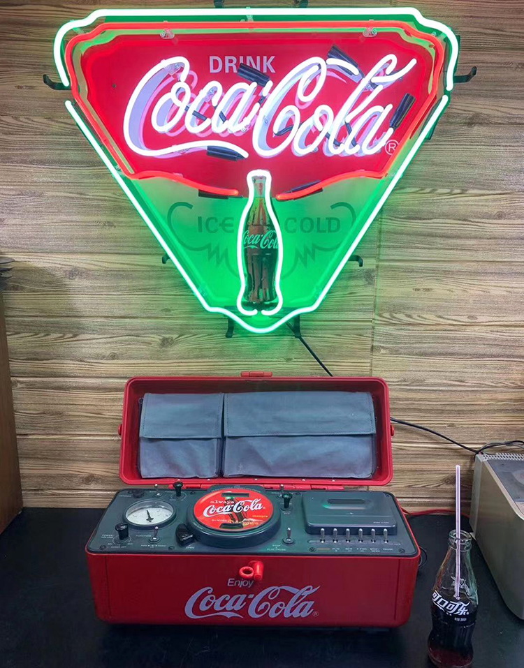 美国可口可乐复古VTG Coca-cola经典三角霓虹灯广告灯箱
