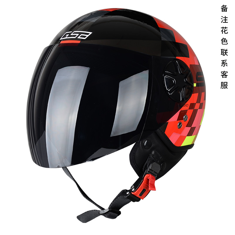 正品GSB春夏季电动车头盔男女款式摩托车半盔透气轻便酷机车头盔