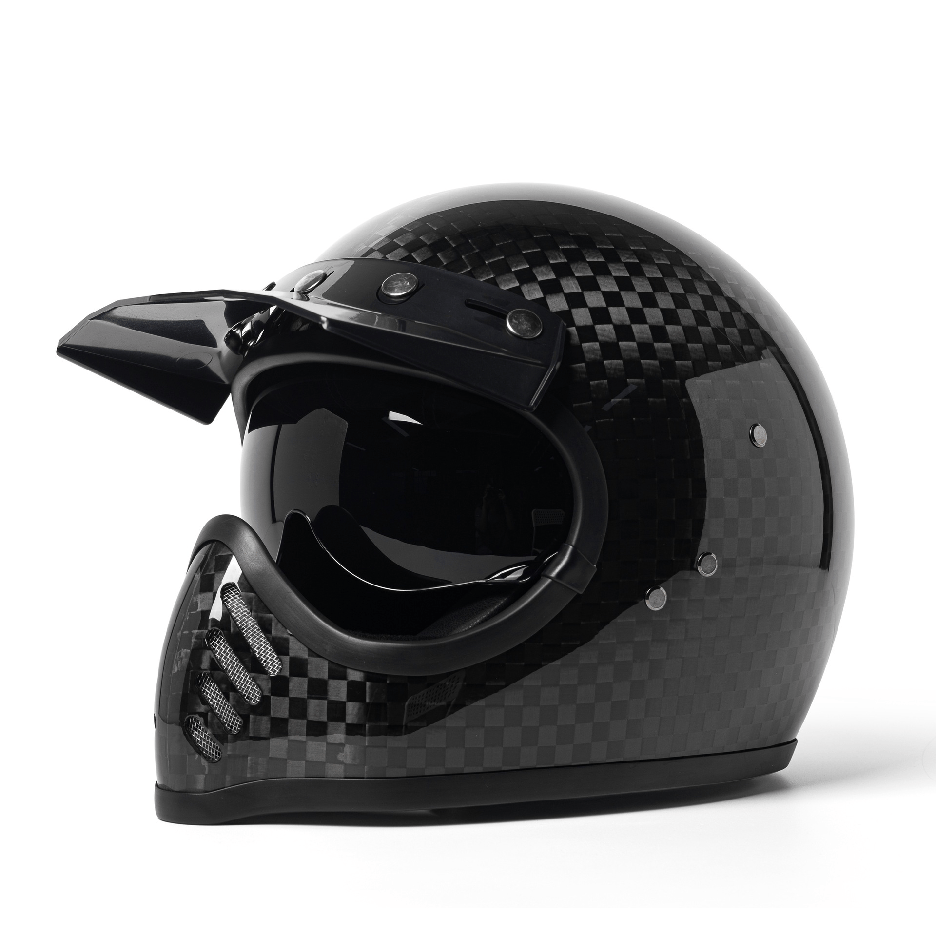 12K碳纤维头盔3C认证复古全盔男女四季轻便越野盔摩托车机车全盔