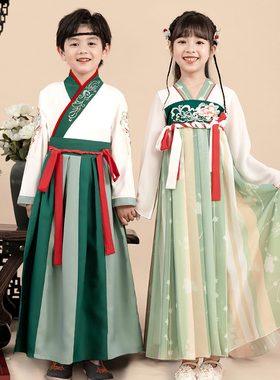 汉服男童国学服中国风儿童表演服国风民族三字经演出服装六一古装
