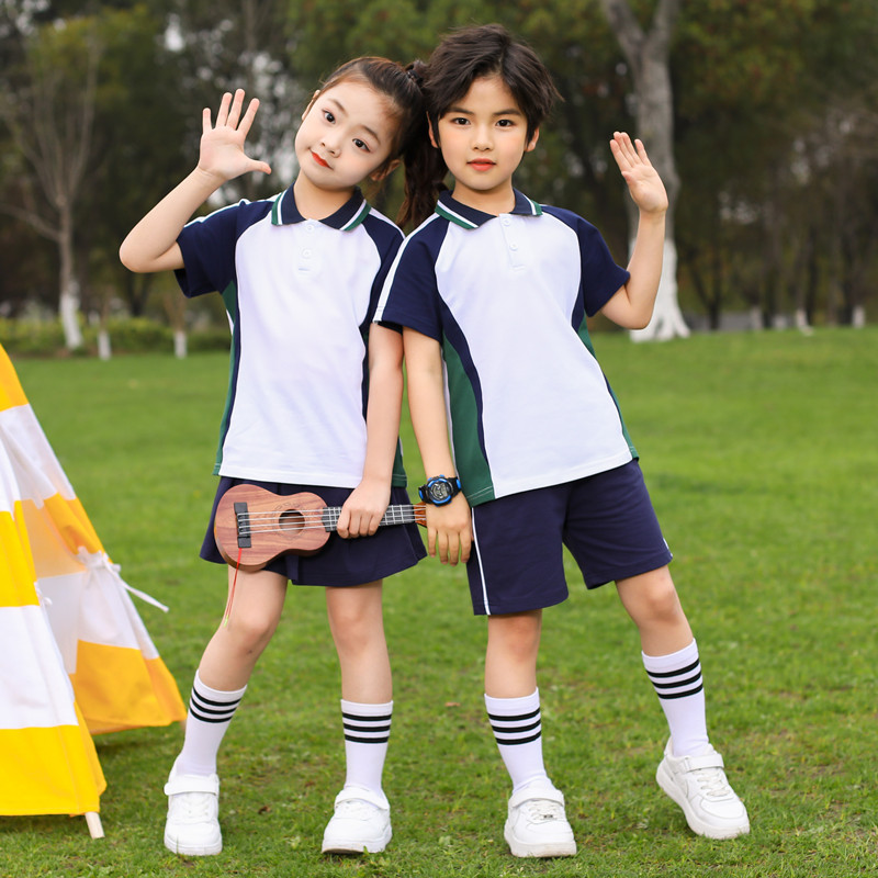 幼儿园园服夏季新款两件套短袖短裤小学生校服班服运动服学院风潮