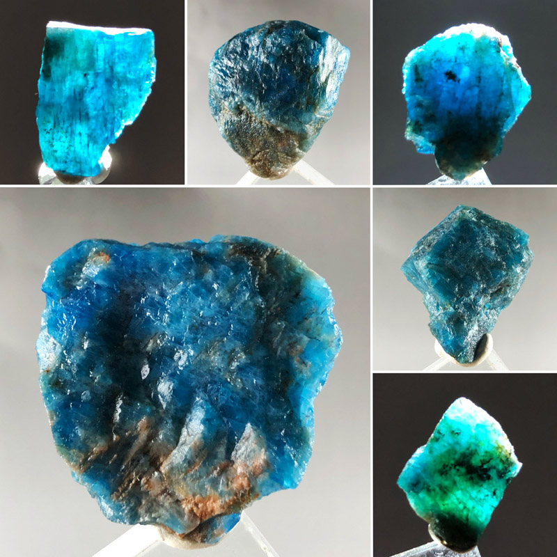 蓝磷灰石透光原石天然矿物晶体毛料奇石收藏鱼缸地质科普教学标本