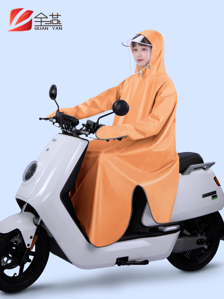 雨衣电动电瓶摩托车骑行长款全身防暴雨带有袖2021女新款单人雨披