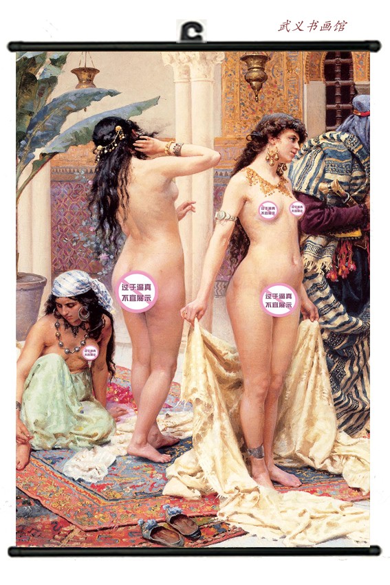 世界名画《人体艺术油画性感美女裸画海报酒店会所装饰画YH578》