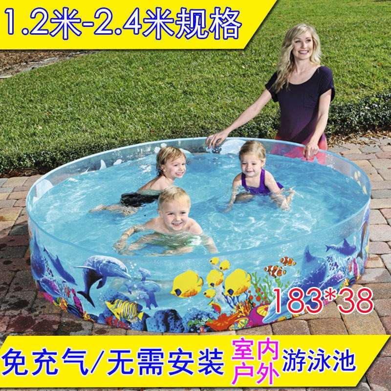 家用折叠游泳池儿童免玩水小型大号户外洗澡盆小孩充气戏水池加厚