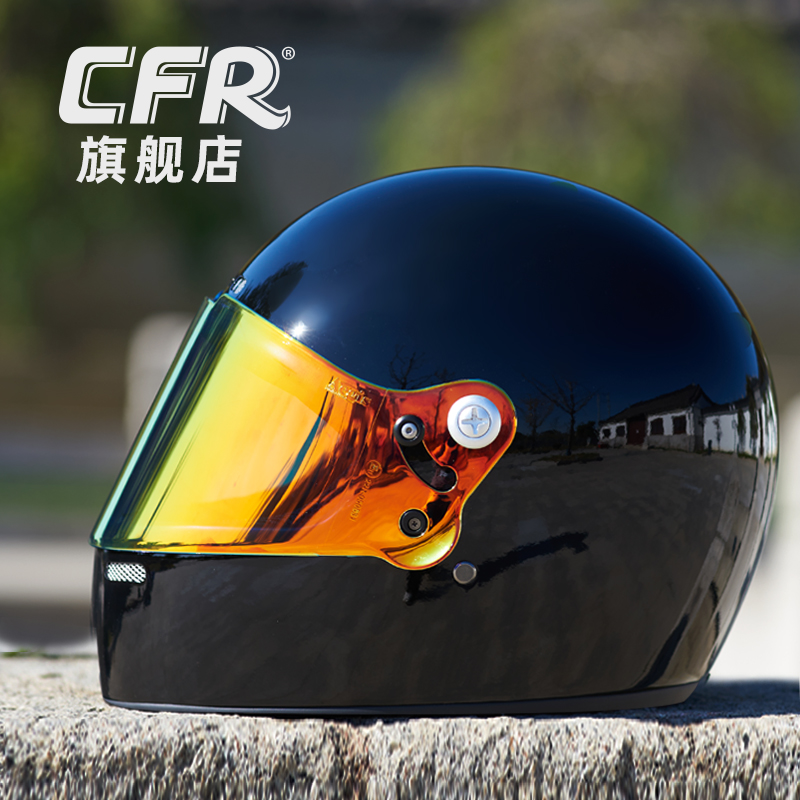 正品复古全盔摩托车哈雷头盔男女士夏季机车碳纤维3C安全认证玻璃