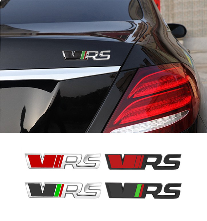 大众斯柯达明锐晶锐RS车标中网标 VRS车贴金属叶子板侧标尾标改装