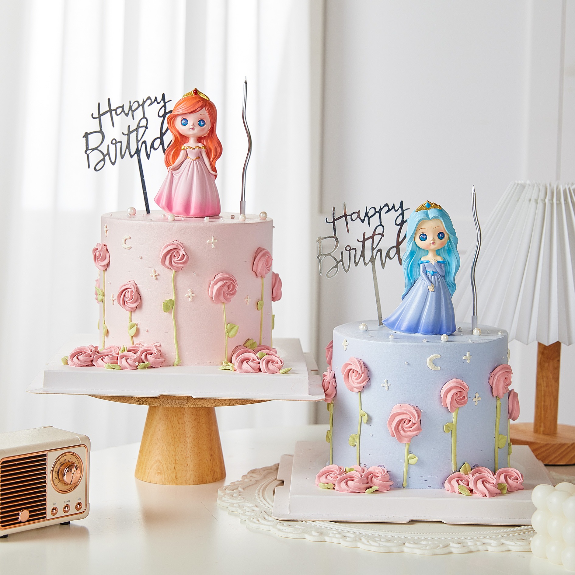 创意卡通可爱茜茜公主蛋糕装饰摆件小公主女孩周岁生日烘焙装扮