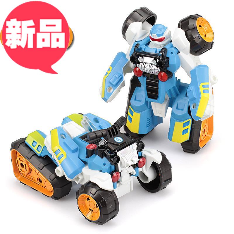 会变形的玩具小汽车变形车男孩小型手动ao汽人机器人变型车摩托