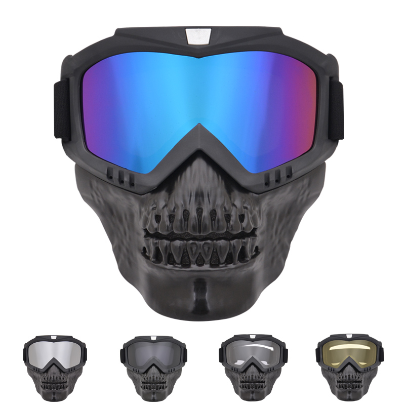 新款骷髅面罩风镜户外运动面具眼镜摩托车骑行护目镜防风沙尘男女