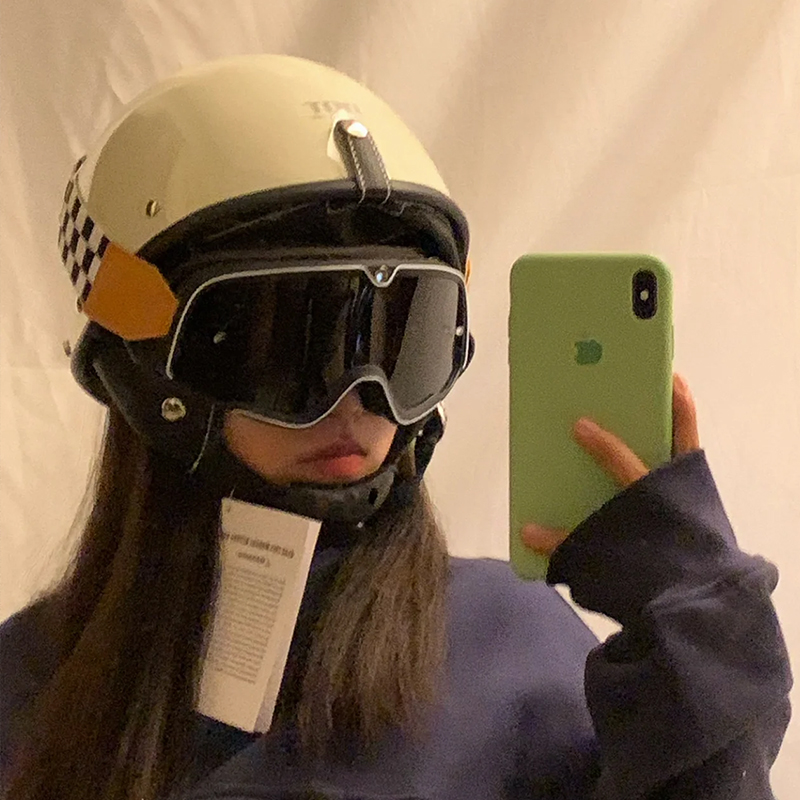 电动车头盔女夏季防晒摩托车面罩护目镜片四季通用3c认证骑行半盔