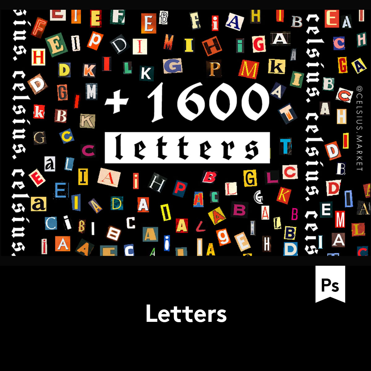 1600多个多样式英文字母标志平面广告设计PS背景素材 B2020091001
