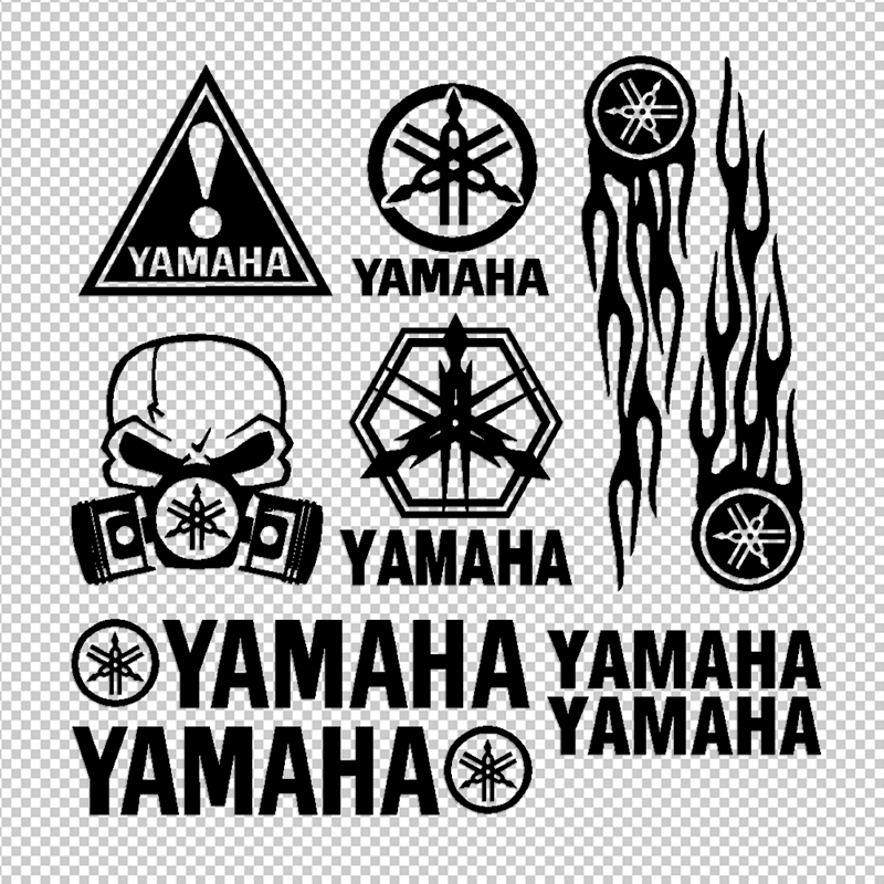 雅马哈YAMHA 反光防水电动摩托车电摩贴画 改装饰车身后档贴纸