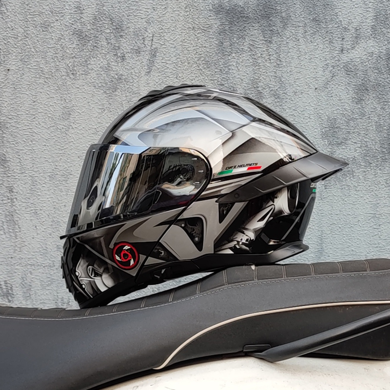 ORZ摩托车头盔男女摩旅揭面盔双镜半全盔大尾翼蓝牙四季3C认证