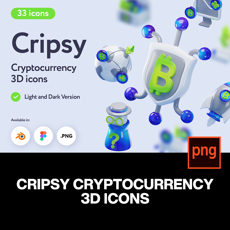 33款3D互联网数字金融安全加密货币插图插画图标png免抠图片素材