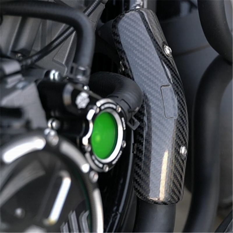 适用金吉拉300摩托车排气管中段防烫盖碳纤维遮挡罩闪300S隔热盖