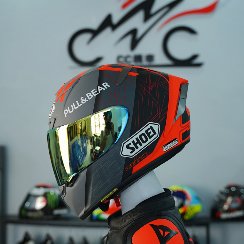 日本SHOEI X14灰红蚂蚁马奎斯联名头盔MM93赛道全盔机车摩托车盔
