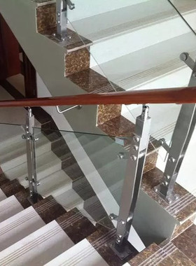 304不锈钢工程玻璃立柱楼梯扶手护栏栏杆玻璃室外201家用不锈钢