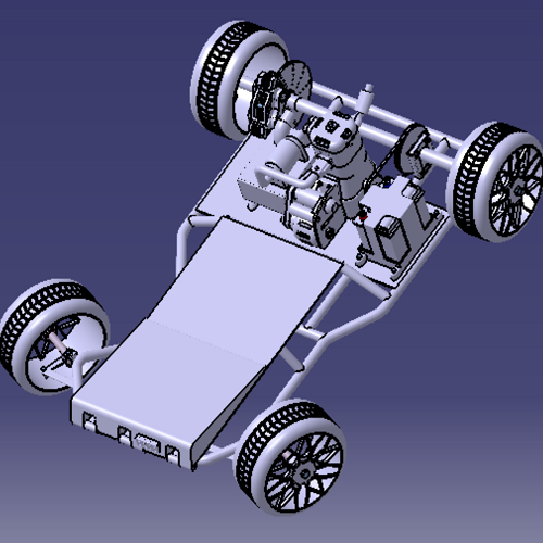 氢动力汽车单缸发动机活塞新能源车架底盘3D三维几何数模型动力系