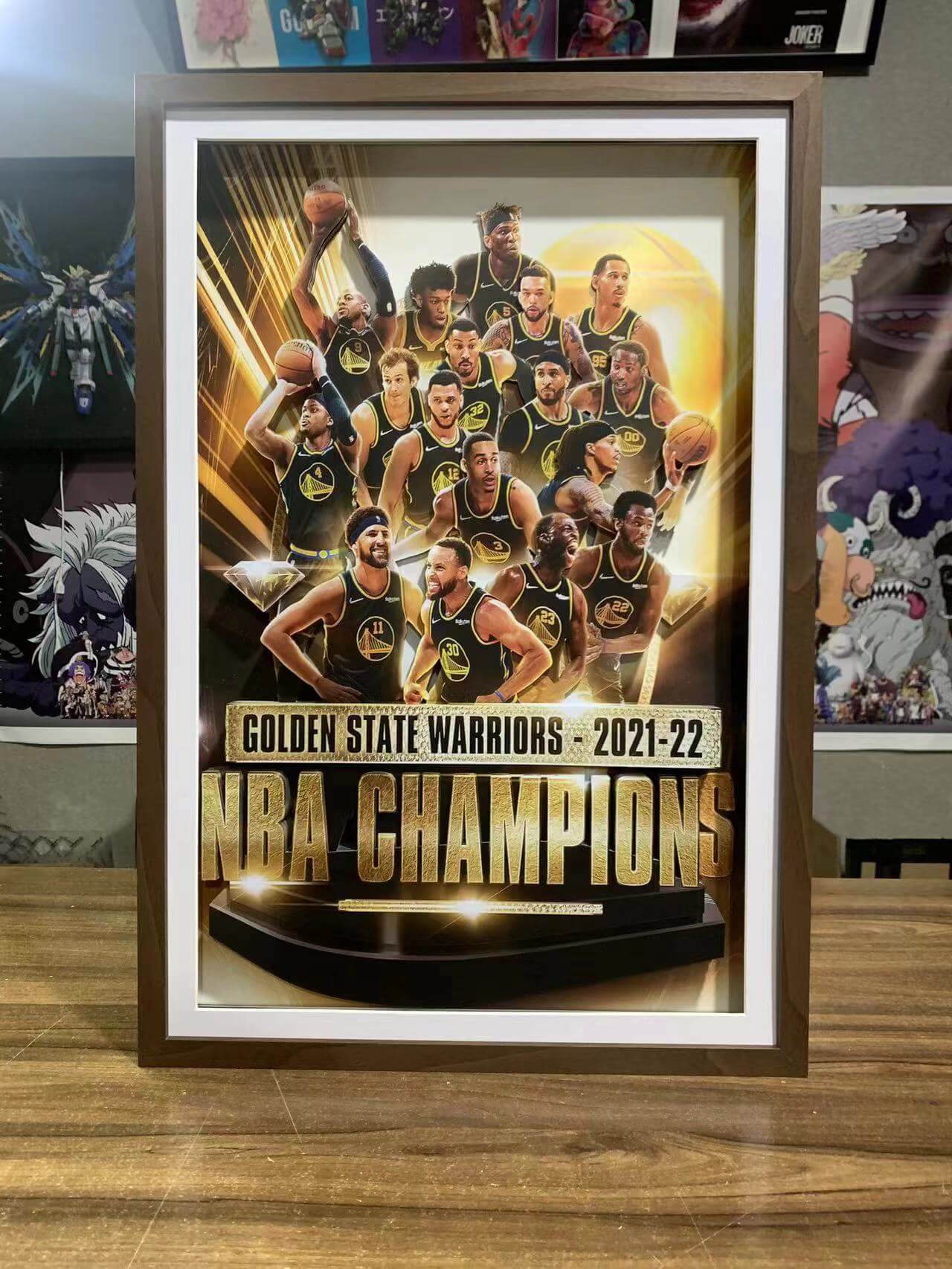 金州勇士队NBA2021-2022赛季总冠军3D纸艺立体画库里球迷装饰挂画