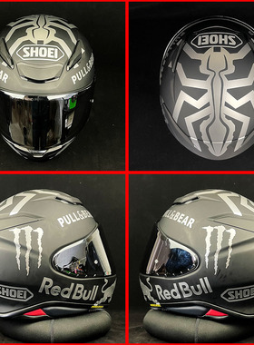 摩托车头盔贴纸适用于SHOEI X14 Z7 Z8贴花防水改装红蚂蚁版画