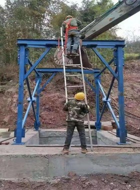 门字架小型吊机800公斤抗滑桩吊机人工挖孔桩吊装设备小型龙门吊