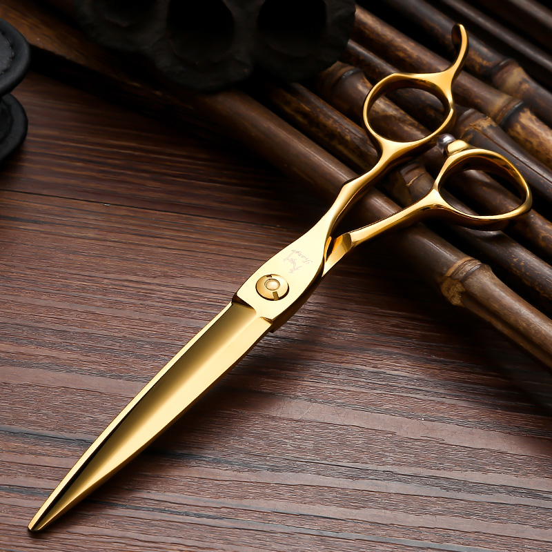 正品天叶金色6.8寸大刀徒手剪大切口发型师专业理发剪刀