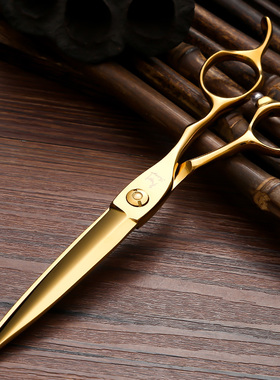 正品天叶金色6.8寸大刀徒手剪大切口发型师专业理发剪刀