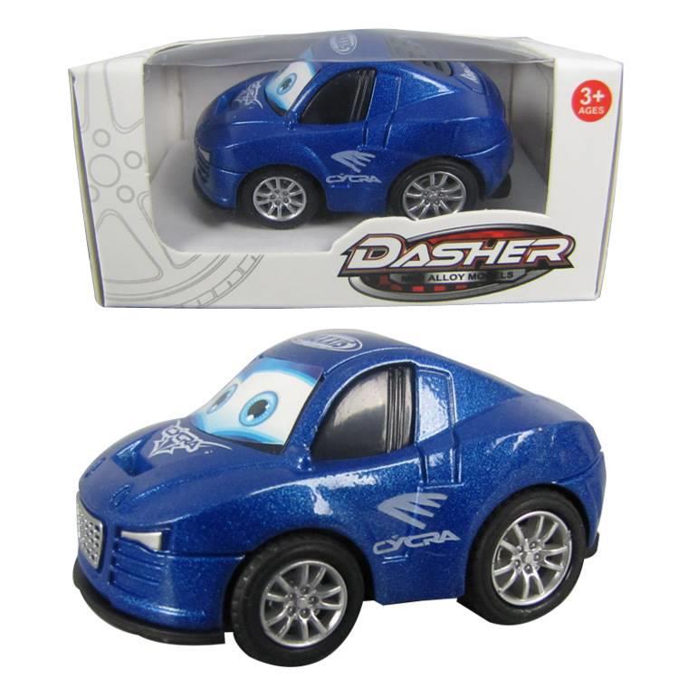 创意合金回力卡通赛车表情跑车彩色萌趣Q版小车儿童玩具礼物