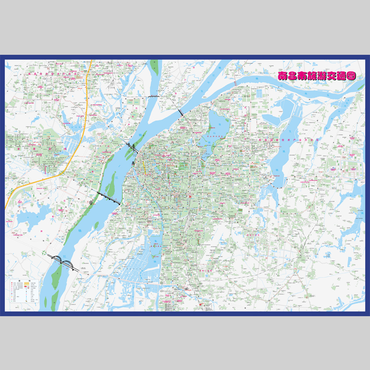 南昌市城区地图矢量电子版设计素材文件
