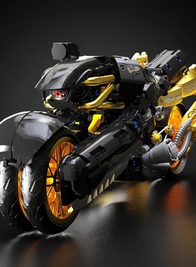 MOC科技系列最终幻想摩托车高难度拼装成人拼装积木玩具男孩礼物